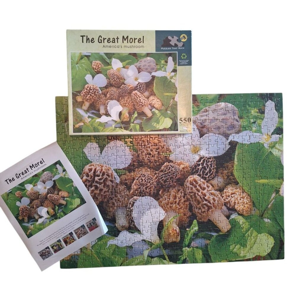 The Great Morel Mushroom Puzzle 550‎ Piece Michigan USA Rock Trillium Flower